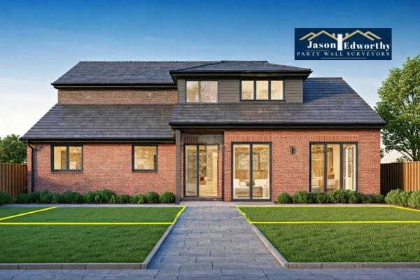 Home extension focusing on boundary line Elland